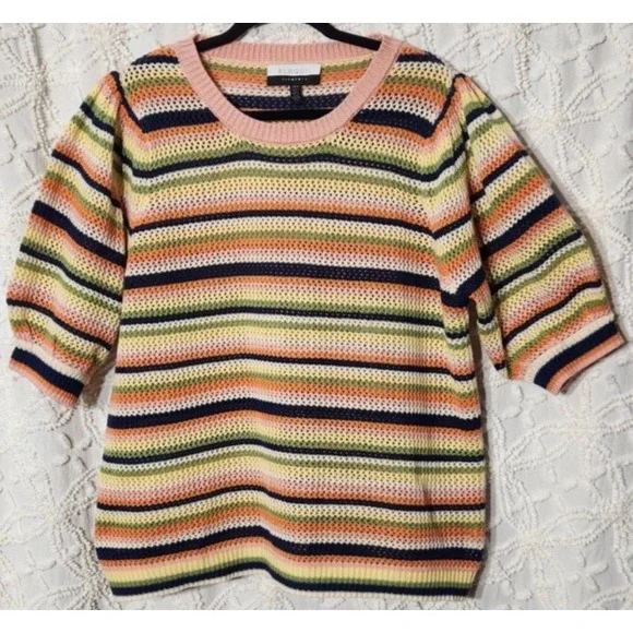 Eloquii Striped Knit Multicolored Blouse – Size 18 - Picture 1 of 10